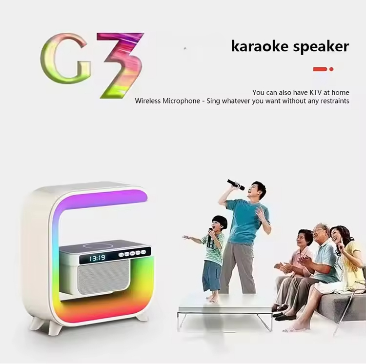 G3 Bt Speaker with Night Light Alarm Clock Led Wireless Charger