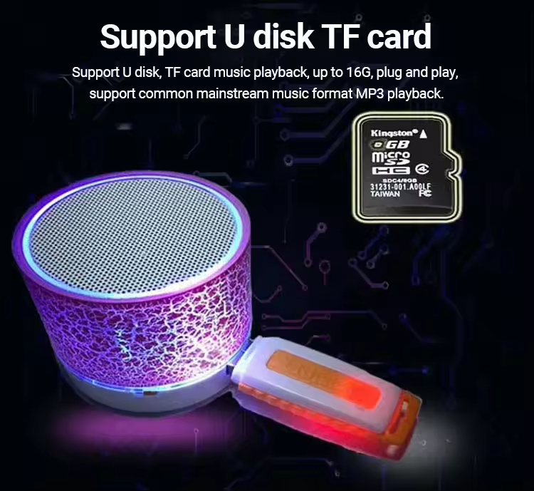 Protable A9 Wireless Bt Speaker with Led Light