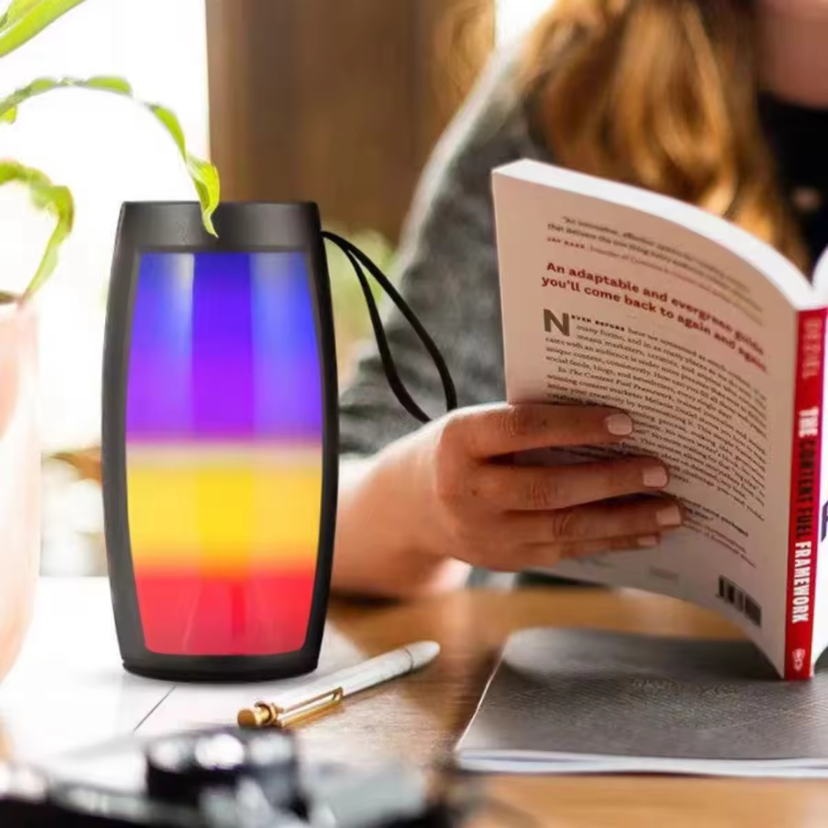 Portable Hifi Bass Bt Speaker with RGB Led Light Lamp