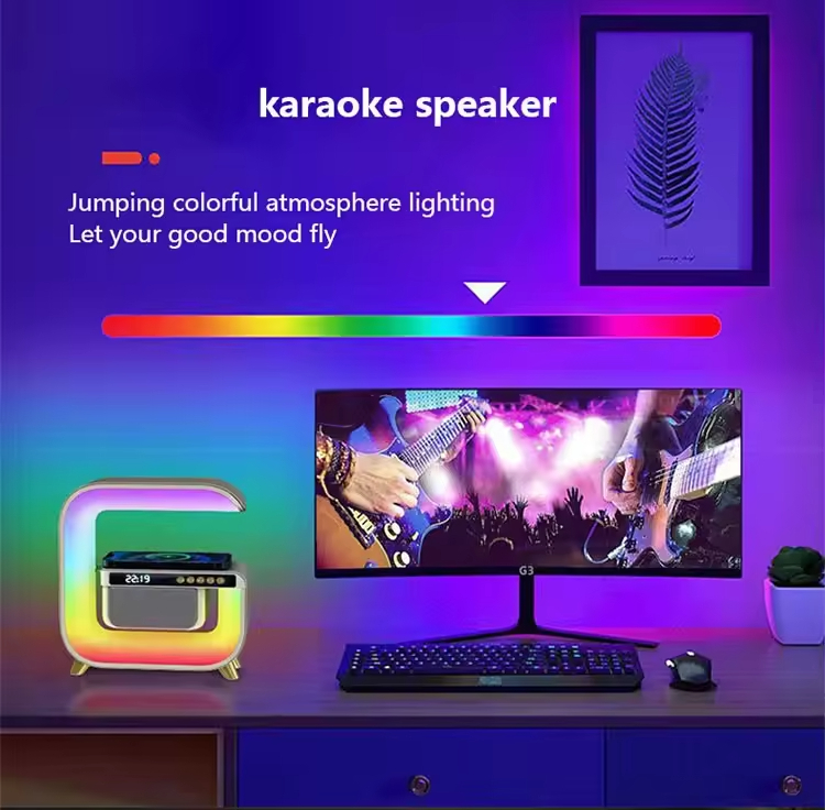G3 Bt Speaker with Night Light Alarm Clock Led Wireless Charger